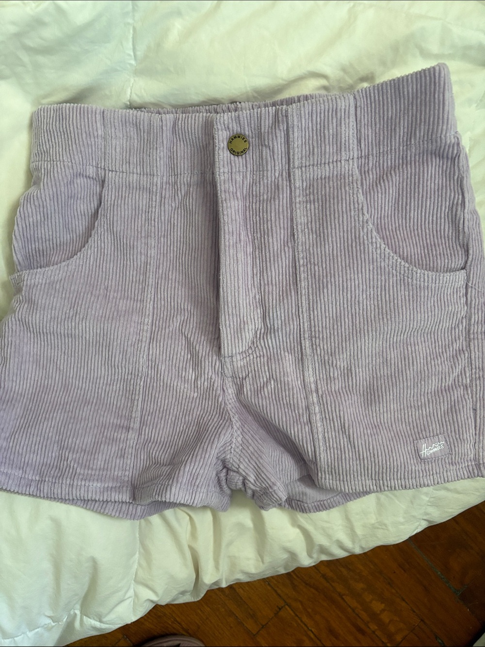 High-Waist Lilac Corduroy Women’s Shorts
